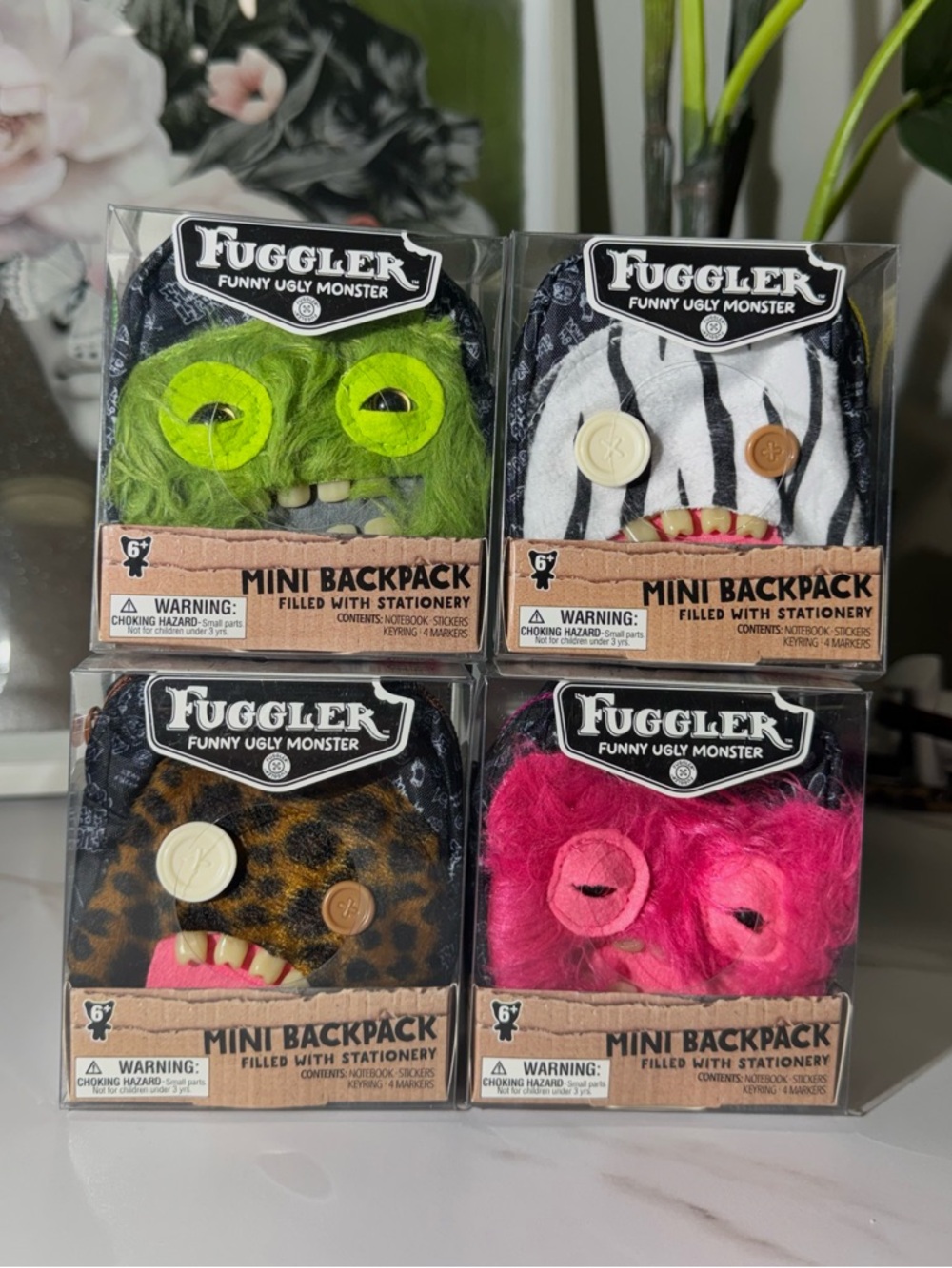 NEW SERIES Full Set Of Fuggler Mini Backpack Keychains Series 2 (4)